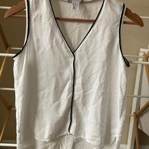 H&M white tank top with black trim